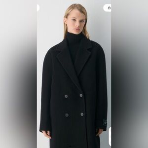 Aritzia Black recamel slouch coat